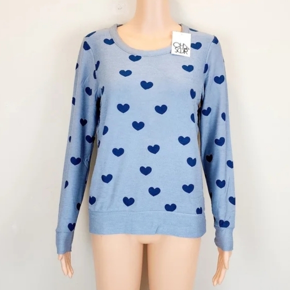 CHASER Heart Print Long Sleeve Sweater - Picture 4 of 10